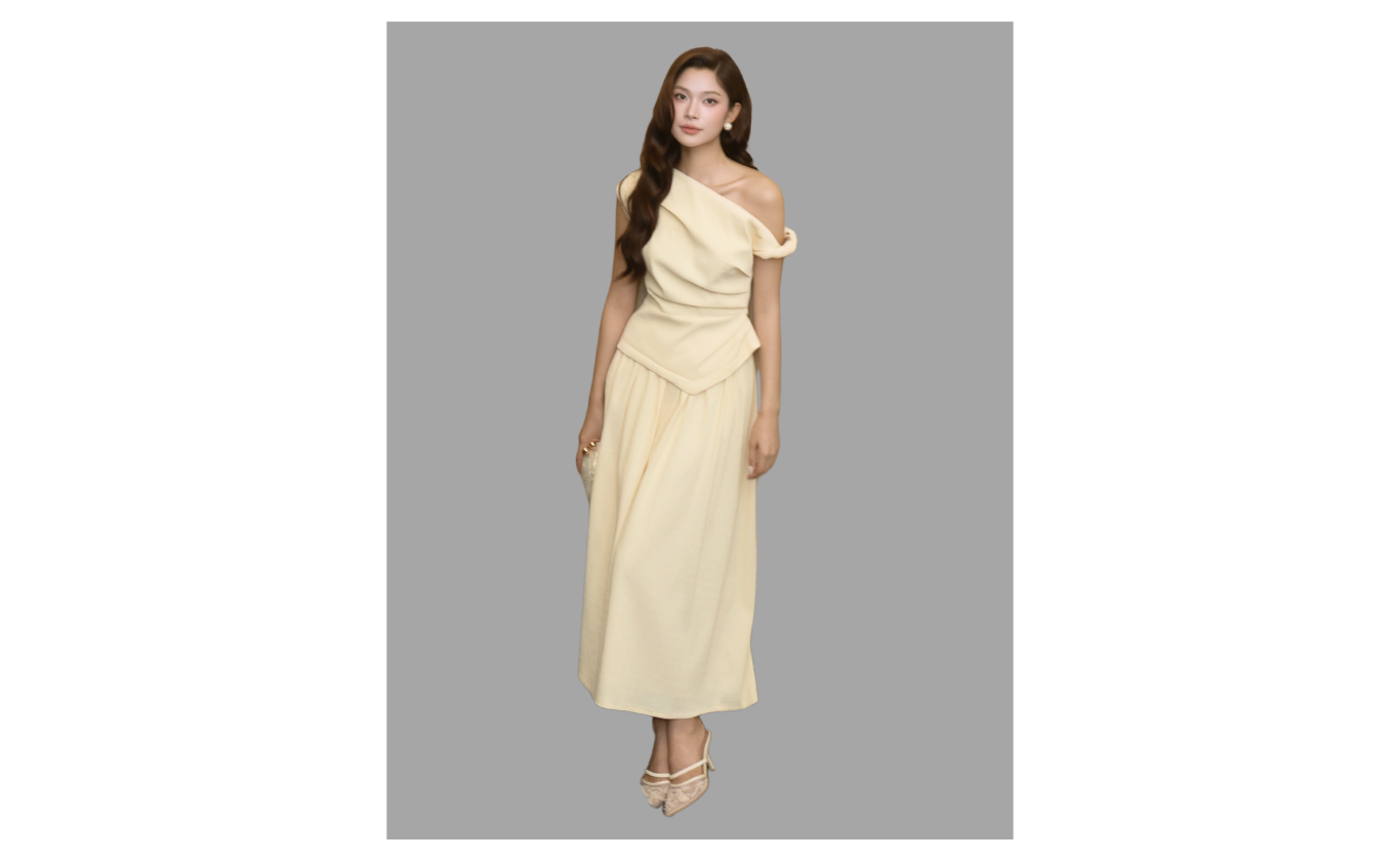 Chân Váy Xòe Dạo Phố Cotton Dài - VAH42B
