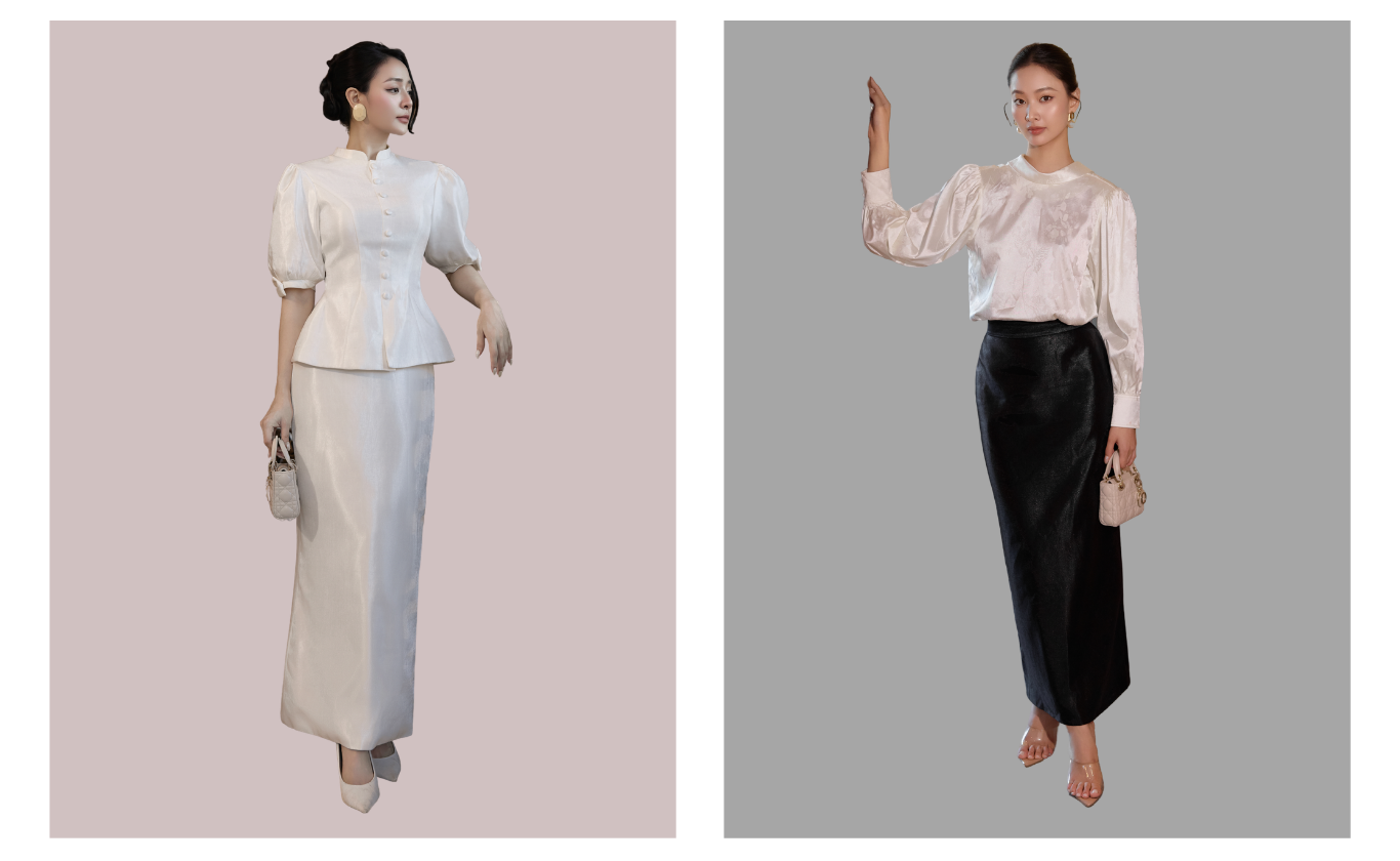 Chân váy suông tiệc Tafta nhũ dài VAF64T - Ảnh bìa
