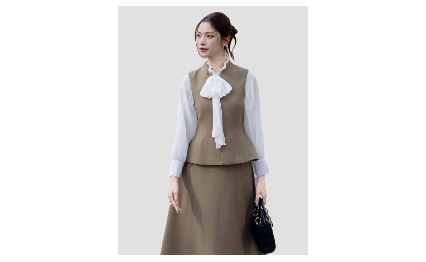 Áo kiểu công sở peplum cotton AAA26A - Ảnh sản phẩm