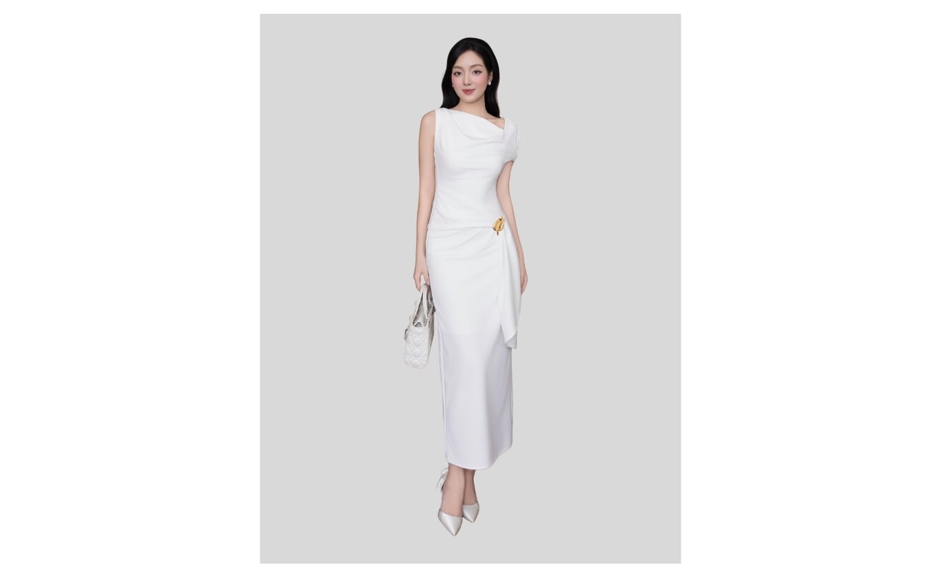 Đầm body tiệc thun dài dáng suông D4585B - Ảnh sản phẩm