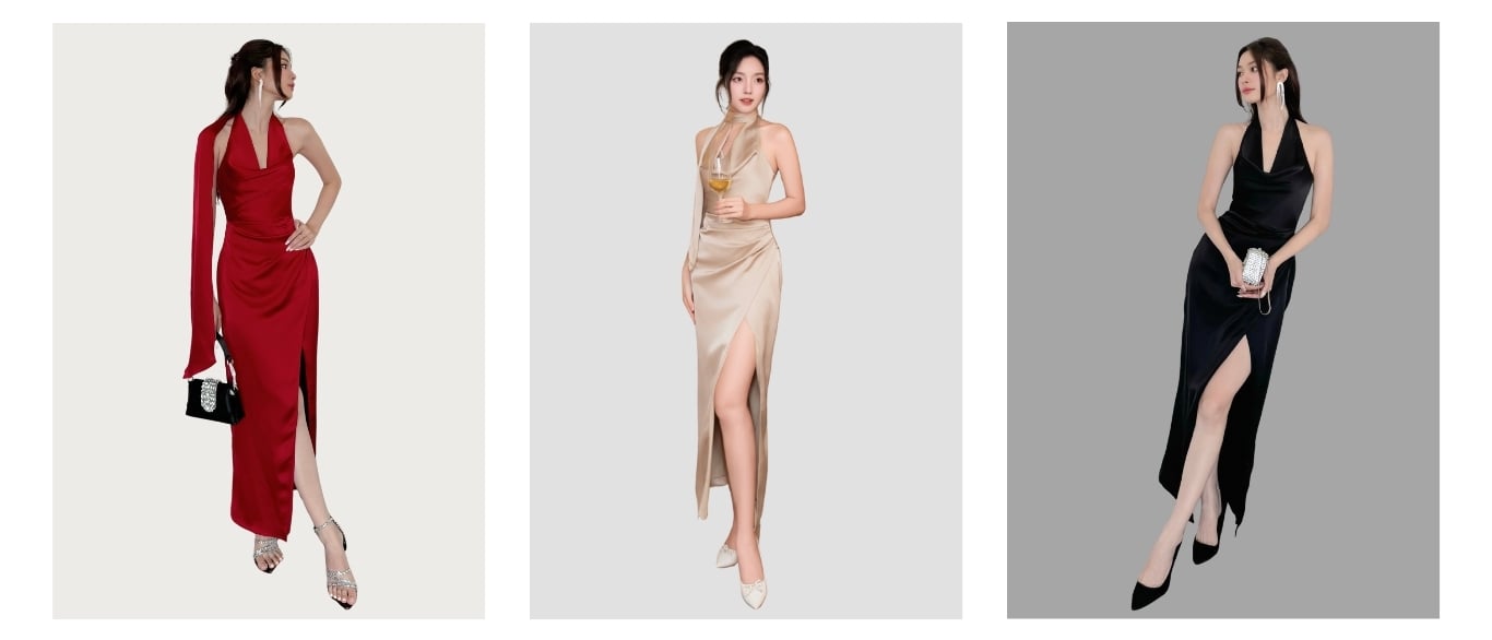 Đầm dài dự tiệc body xẻ tà D3781T - Ảnh sản phẩm