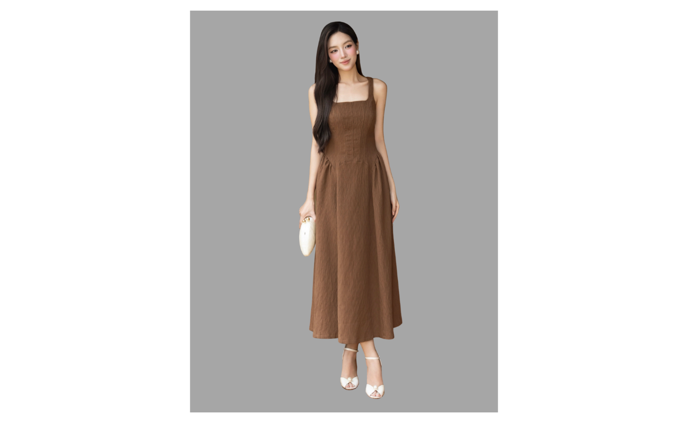 Đầm 2 Dây Tiệc Cotton Dài - DAG01A