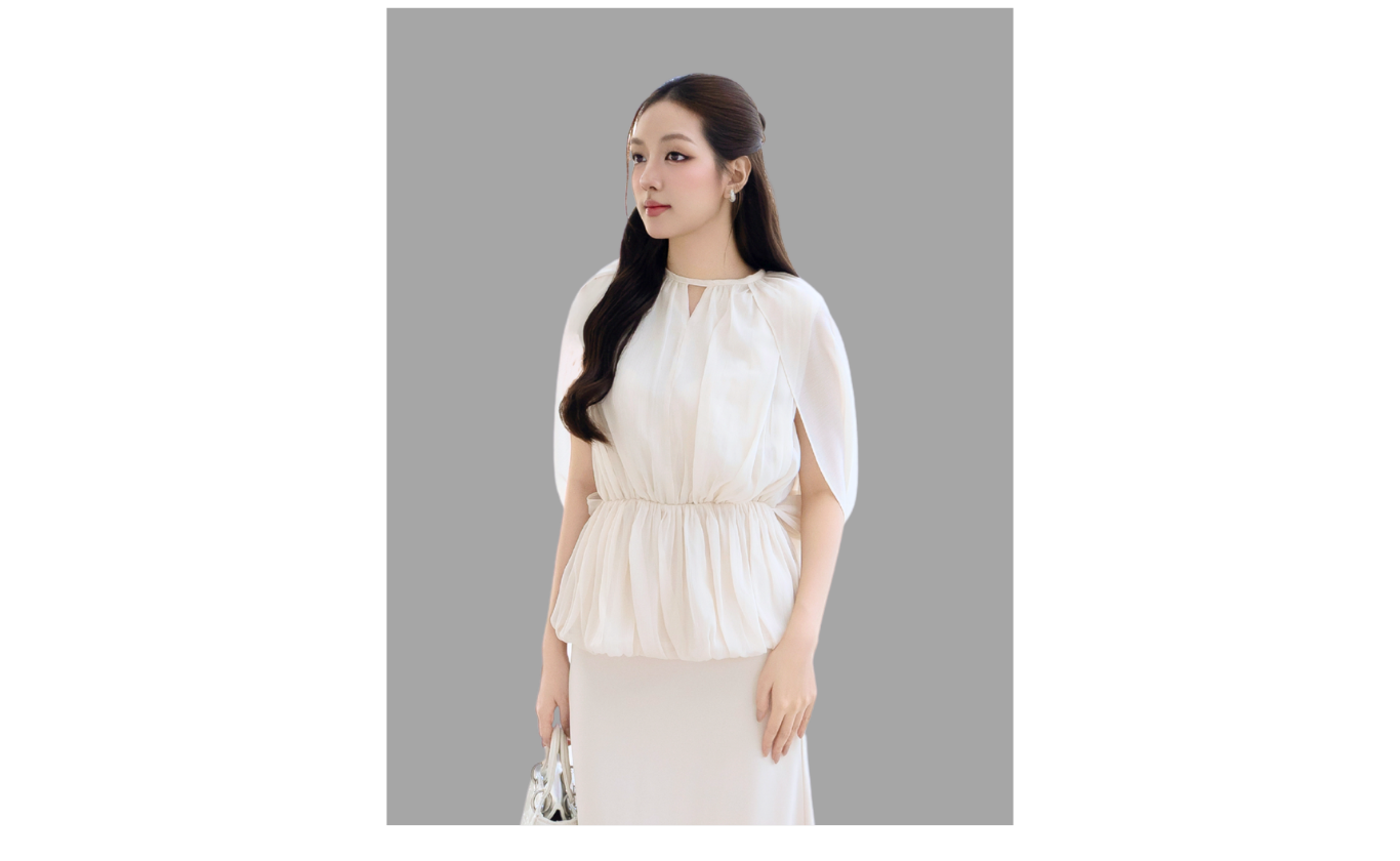 Áo kiểu tiệc voan tay dơi AAE02T