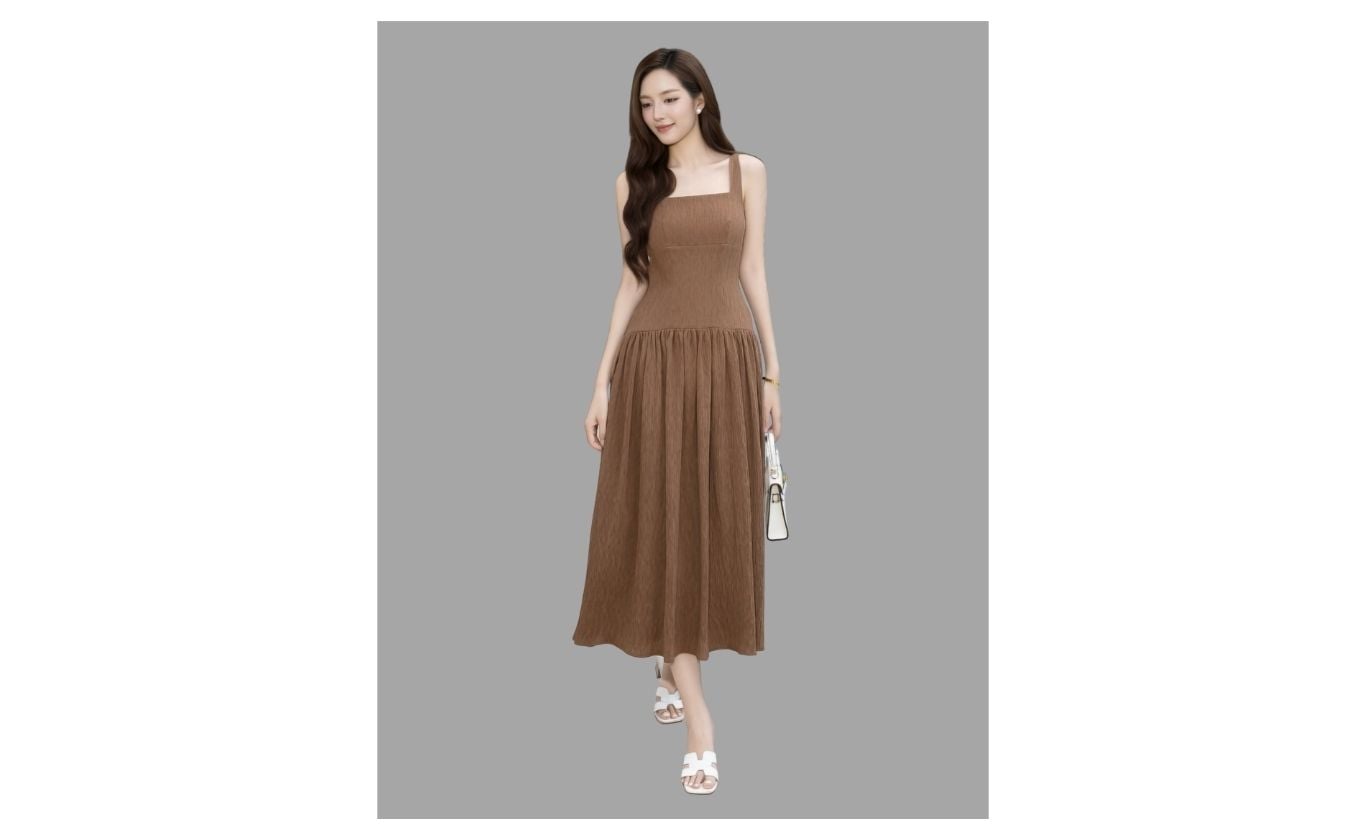 Đầm Xòe Dạo Phố Cotton Dài Xòe - DAI43A