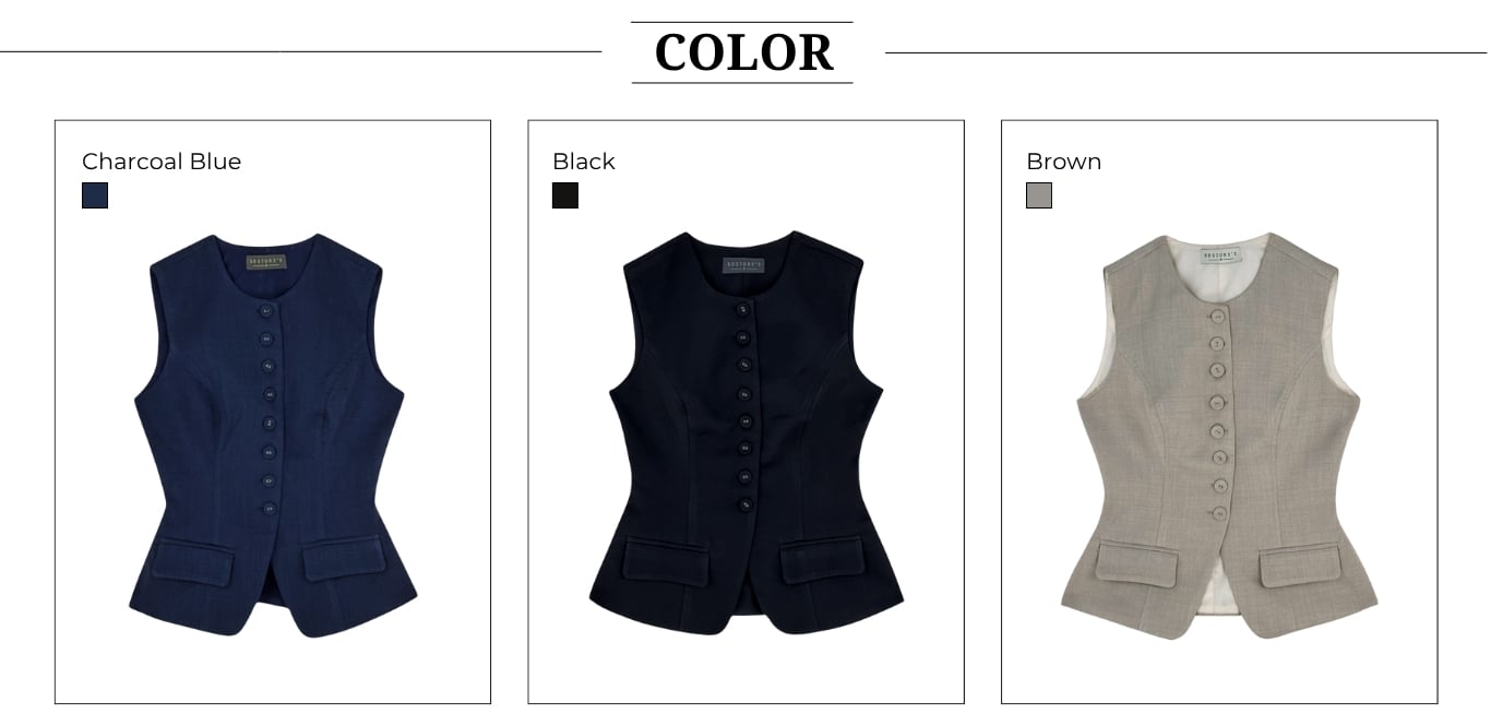 Áo gile công sở nút bọc cotton A4398A - Bảng màu