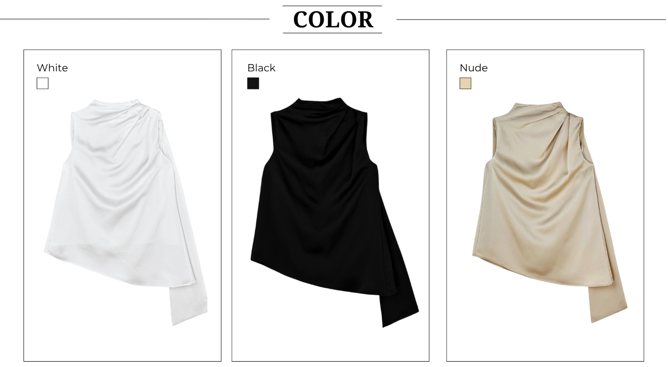 Áo kiểu lụa cổ tròn tà xéo A4308B - Bảng màu