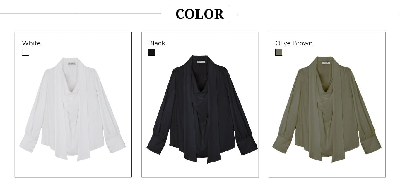 Áo kiểu lụa công sở tay dài có tà A4568T - Bảng màu