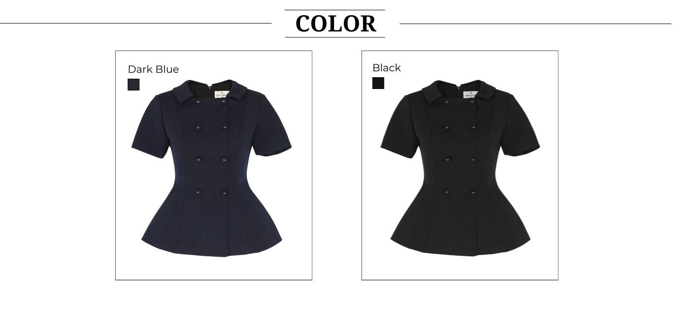 Áo kiểu công sở peplum cổ vuông AAB23B - Bảng màu