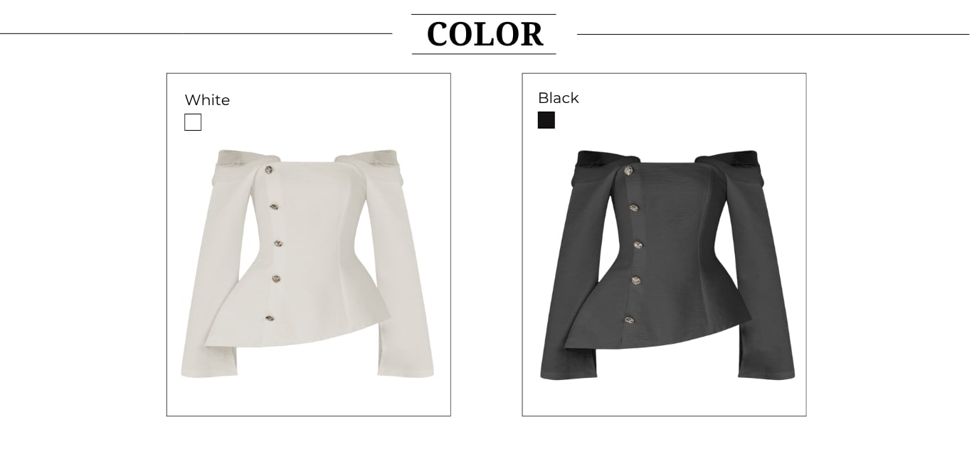 Áo kiểu tiệc peplum trễ vai A4566B - Bảng màu