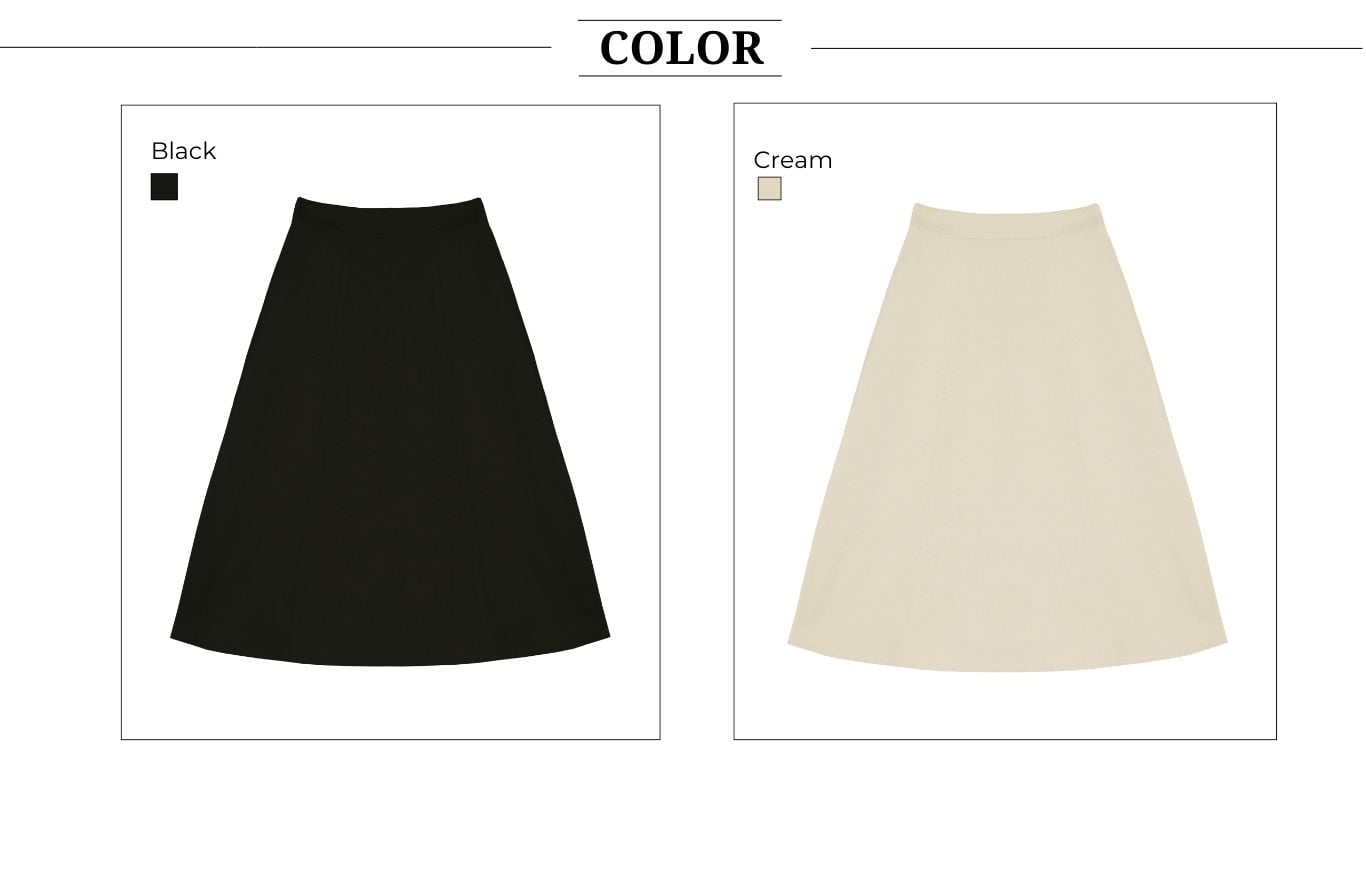 Chân váy xòe công sở linen dài VAB26B - Bảng màu