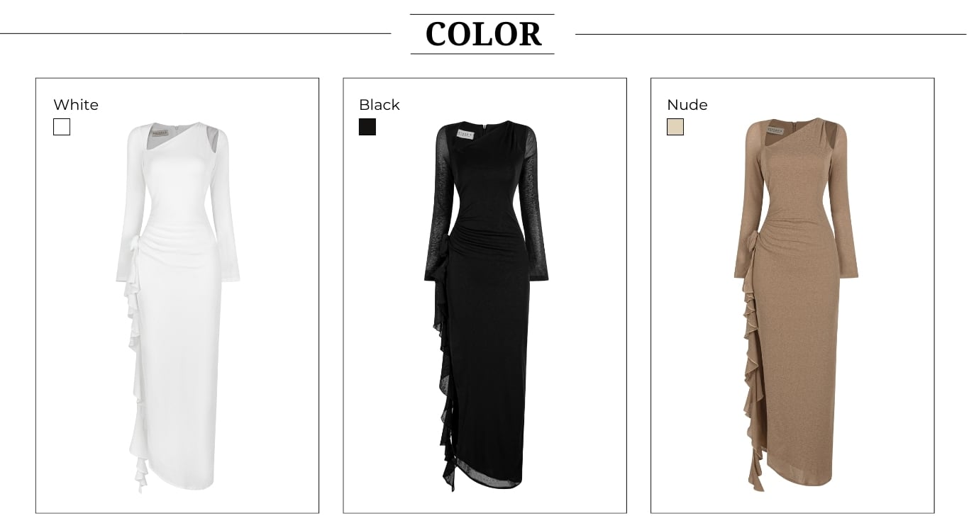 Đầm body dự tiệc xẻ tà D4104T - Bảng màu