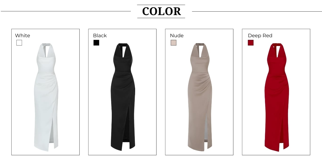 Đầm dài dự tiệc body xẻ tà D3781T - Bảng màu