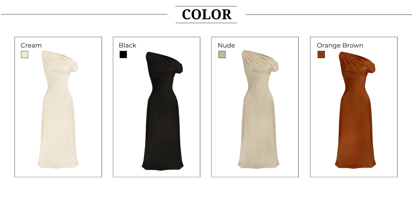 Đầm xòe dạo phố lụa dài cổ xéo DAA42B - Bảng màu