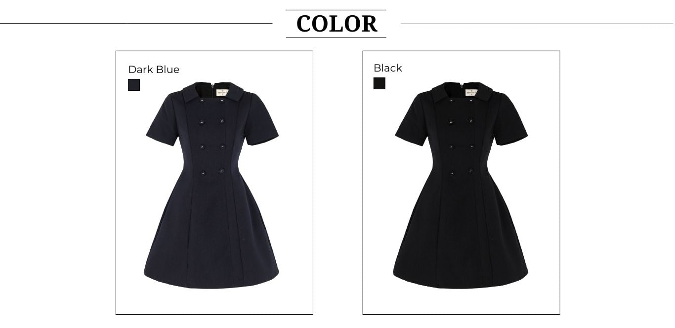 Đầm xòe công sở tay ngắn cổ vuông DAB24B - Bảng màu