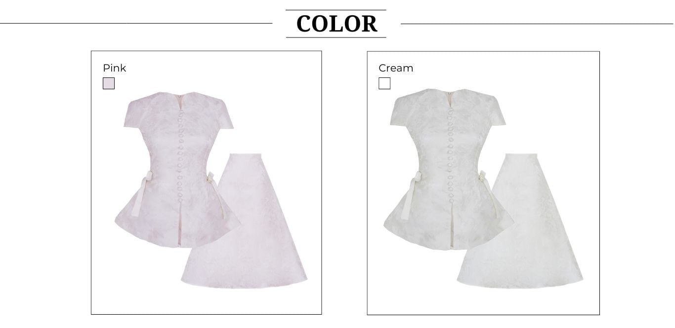 Set tiệc gấm hoa lan váy dáng xòe K4594T - Bảng màu