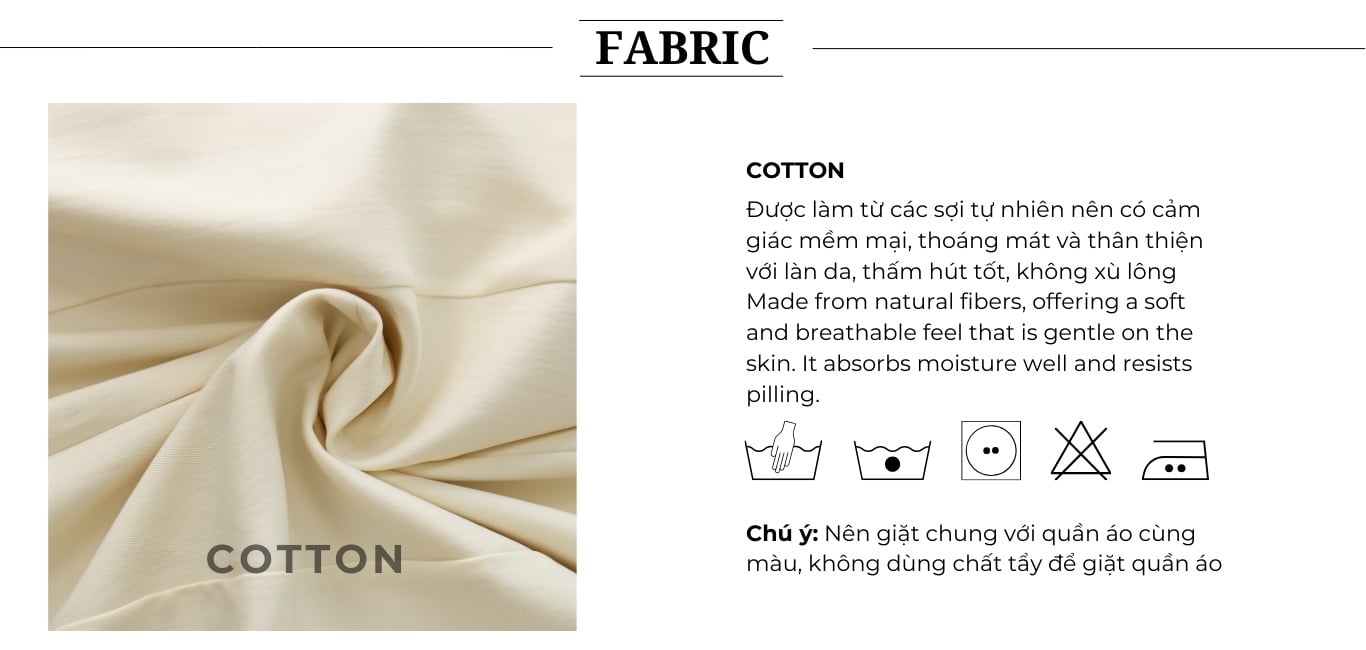 Đầm xòe công sở cotton dài xếp ly DAA22B - Chất vải cotton