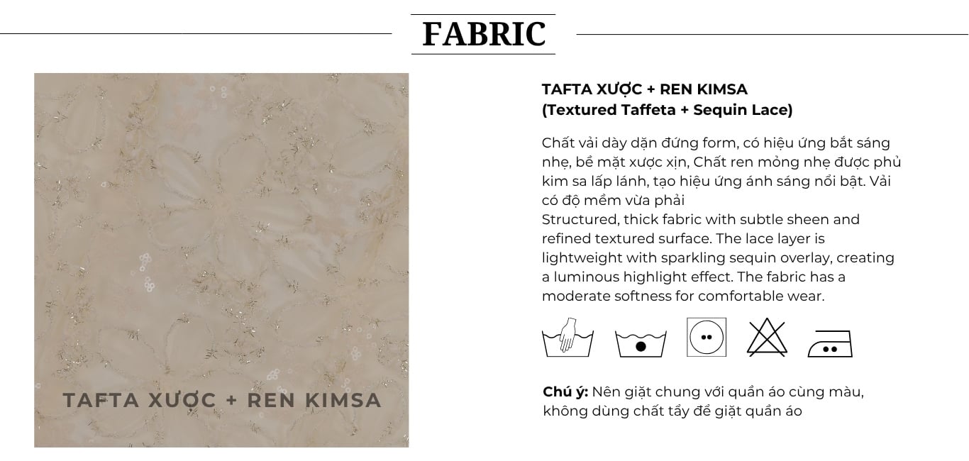 Set tiệc 2 dây cổ vuông phối ren K4577D - Chất vải tafta