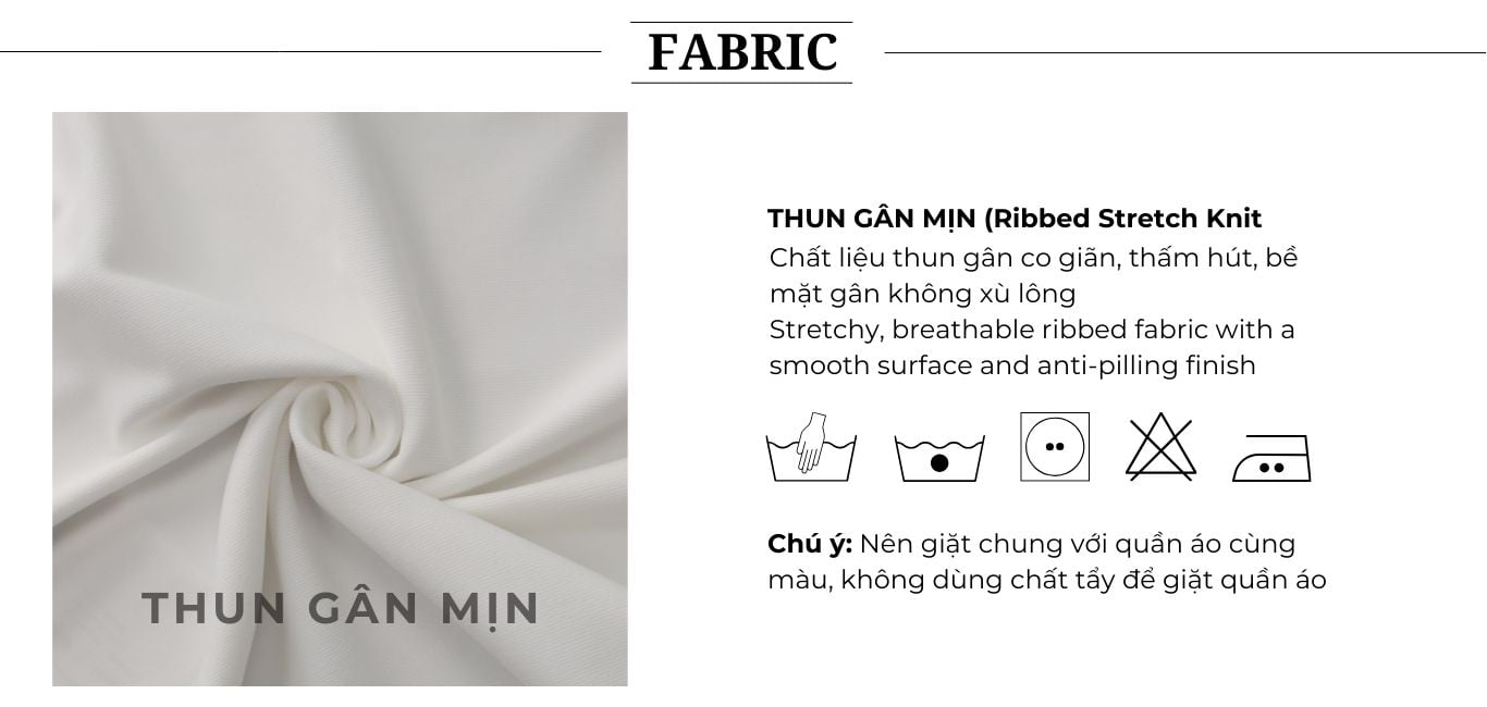 Áo dạo phố thun gân mịn tay ngắn AAB44T - Vải thun