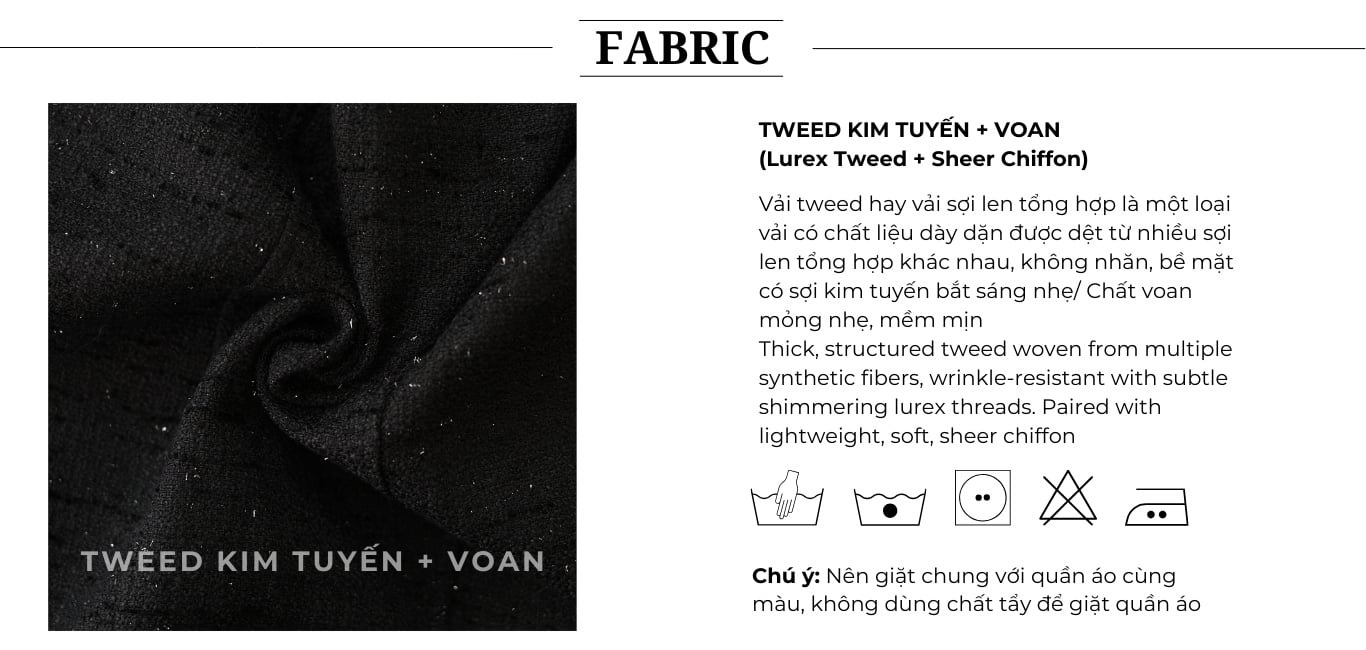 Đầm xòe tiệc Tweed ngắn cổ yếm D4592A - Chất vải tweed