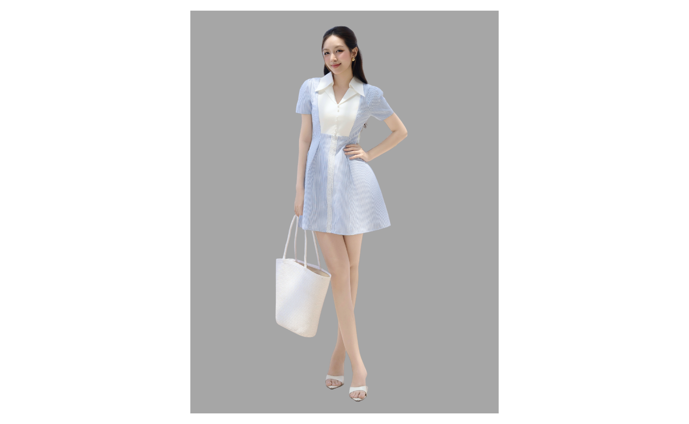 Đầm xòe dạo phố linen ngắn DAE47T - Ảnh sản phẩm