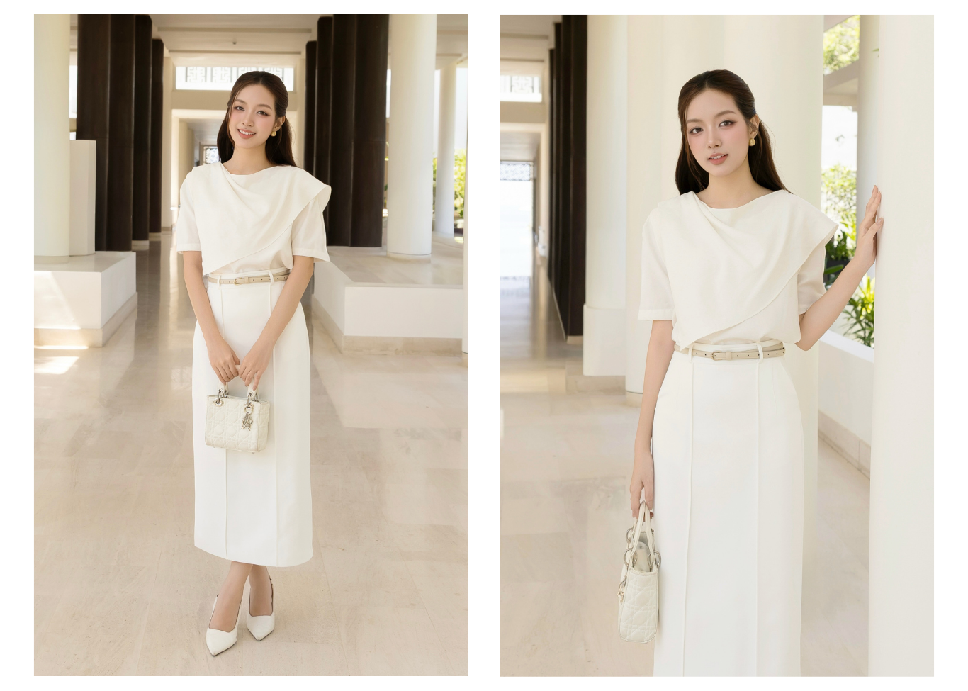 Áo kiểu công sở cotton tay lửng AAE21T