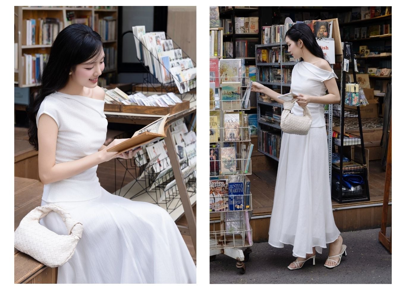 Áo kiểu dạo phố thun eo nhún vải AAB43T - Lookbook