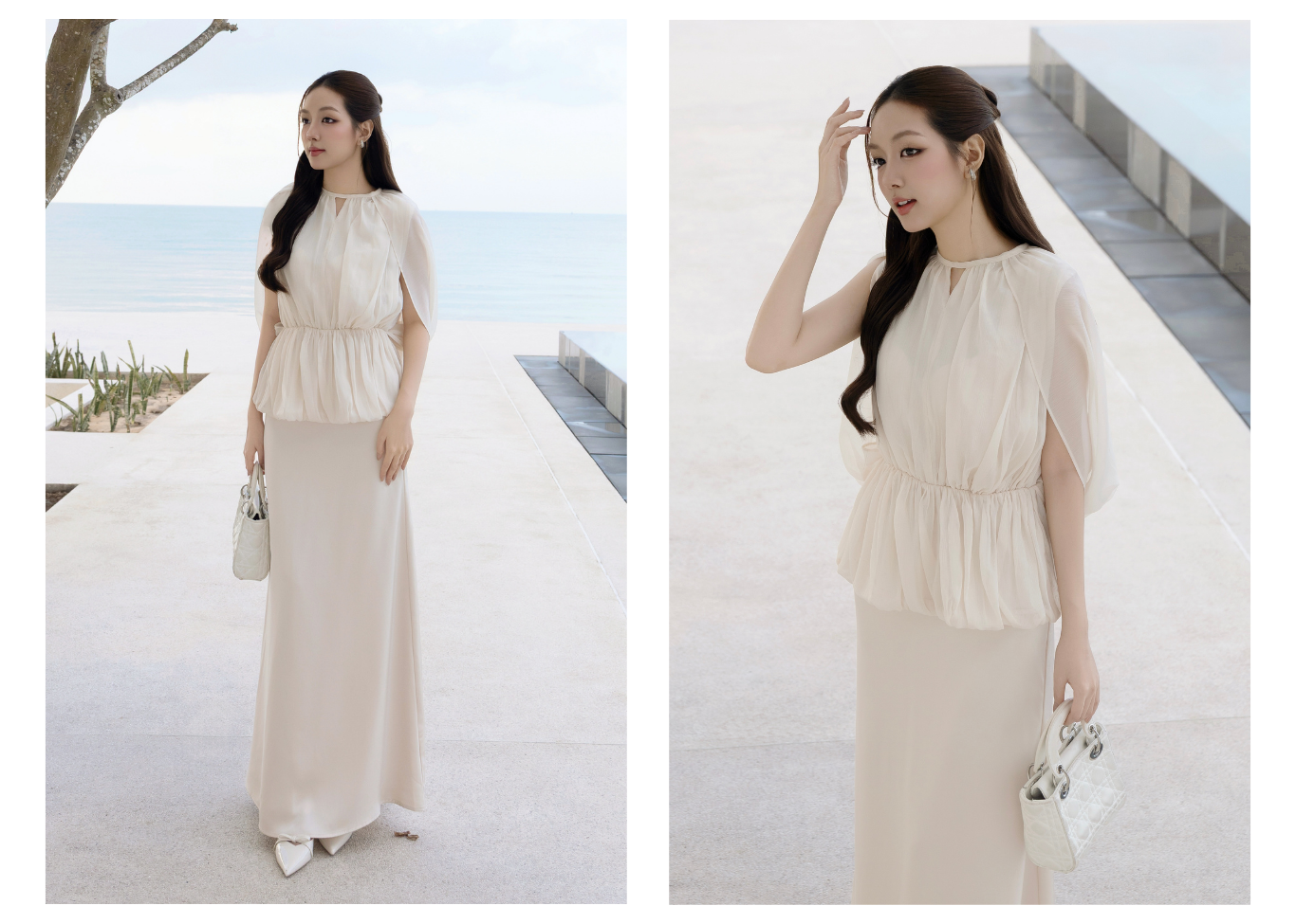 Áo kiểu tiệc voan tay dơi AAE02T - Lookbook 1