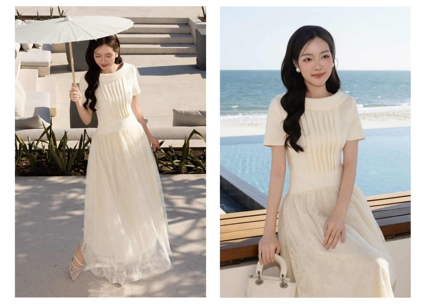 Đầm xòe tiệc cotton dài tùng vòm DAE04A - Lookbook 1
