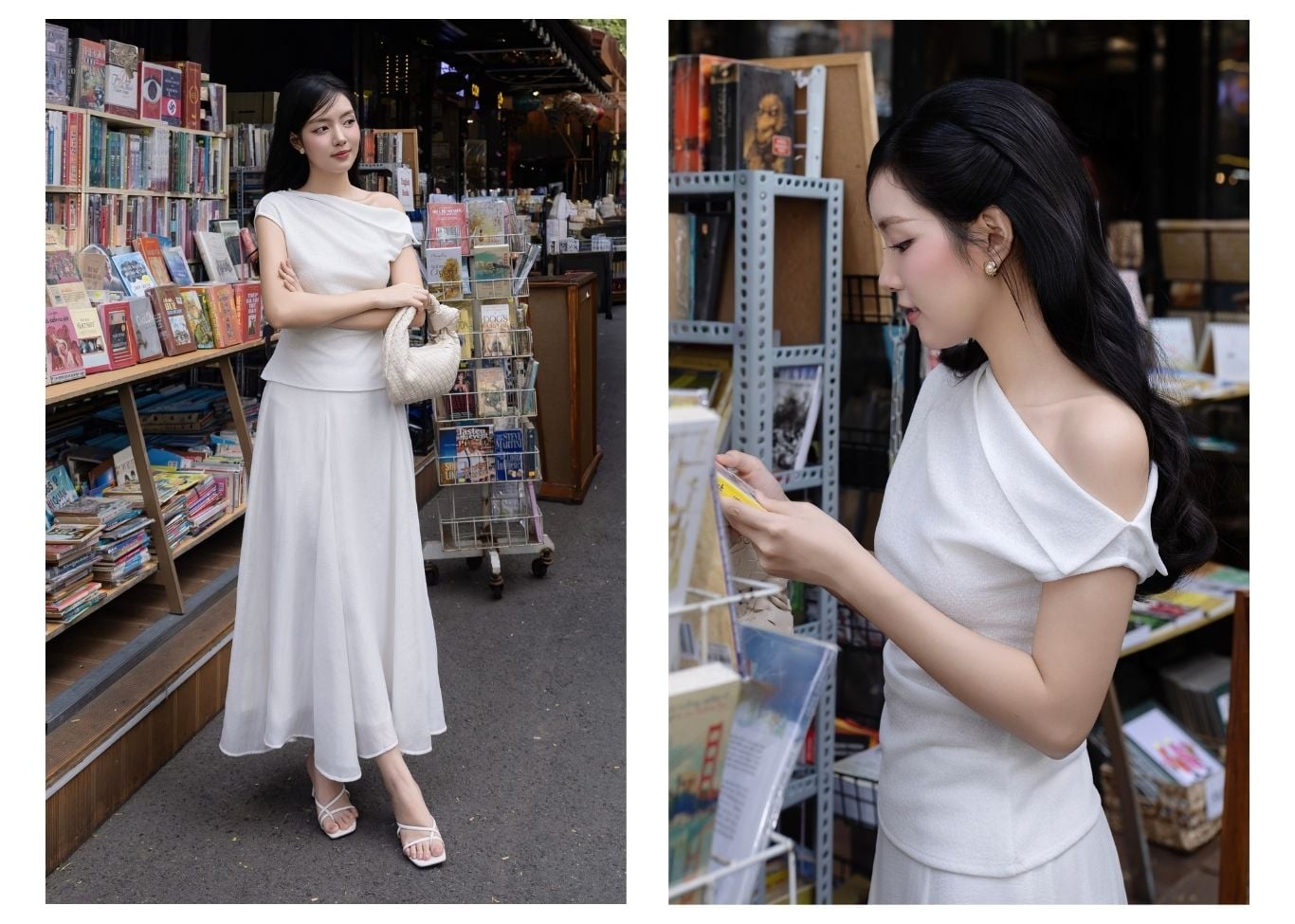 Áo kiểu dạo phố thun eo nhún vải AAB43T - Lookbook