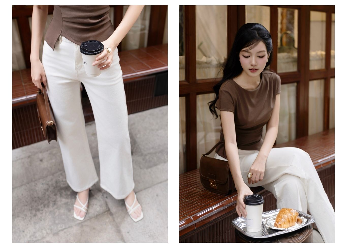 Áo dạo phố thun tay ngắn lai xéo AAB41A - Lookbook