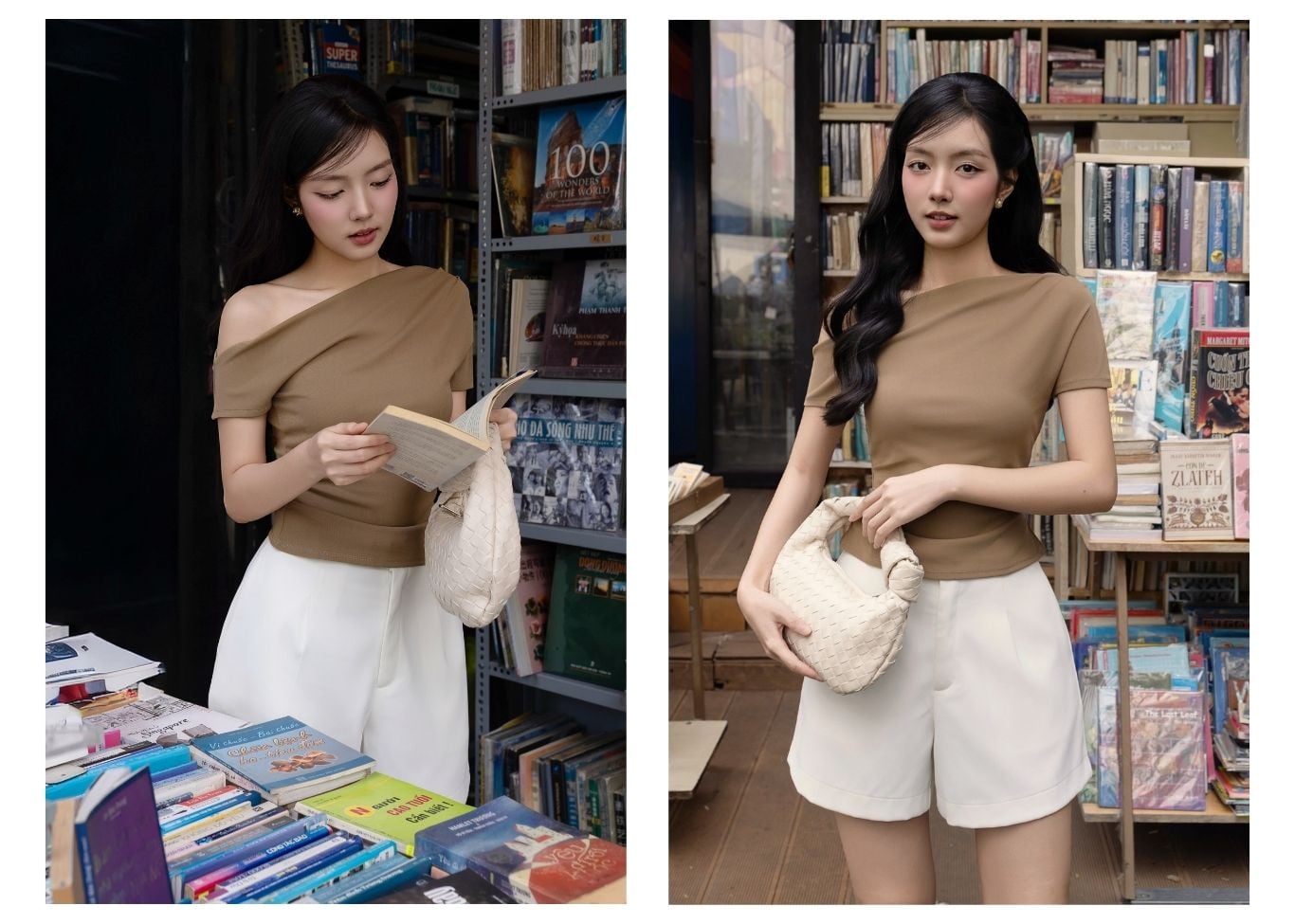 Áo dạo phố thun gân mịn tay ngắn AAB44T - Lookbook