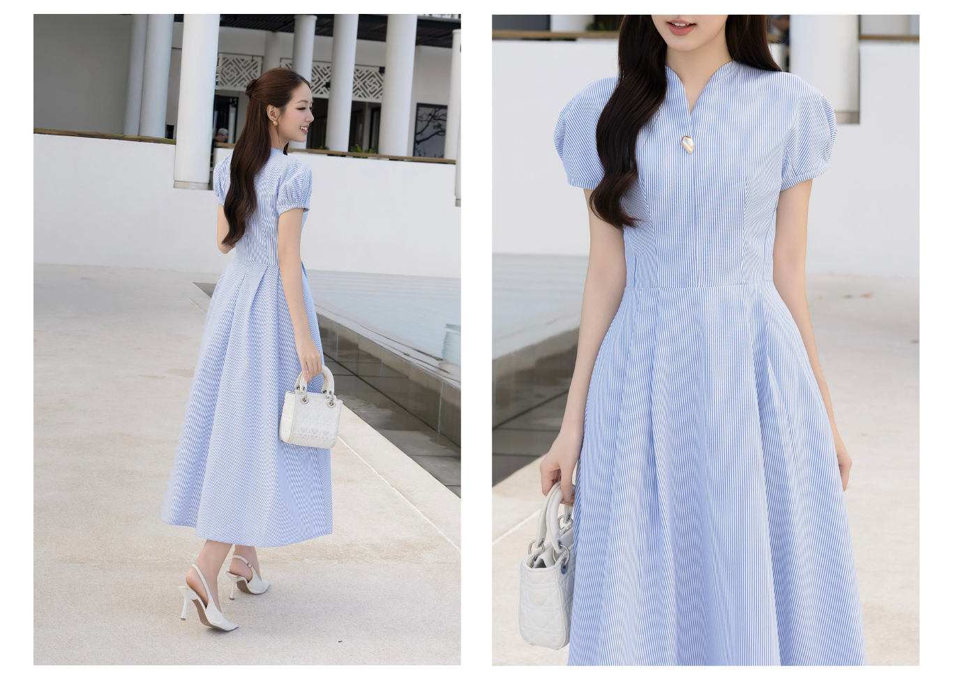 Đầm xòe dạo phố cotton dài DAE45B - Lookbook mẫu 2