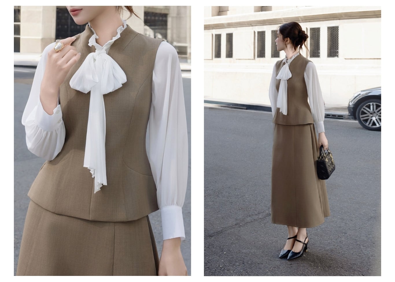 Áo kiểu công sở peplum cotton AAA26A - Ảnh lookbook