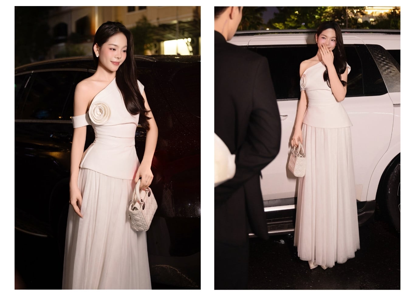 Áo kiểu tiệc peplum cổ xéo tà xéo A4545B - Ảnh lookbook