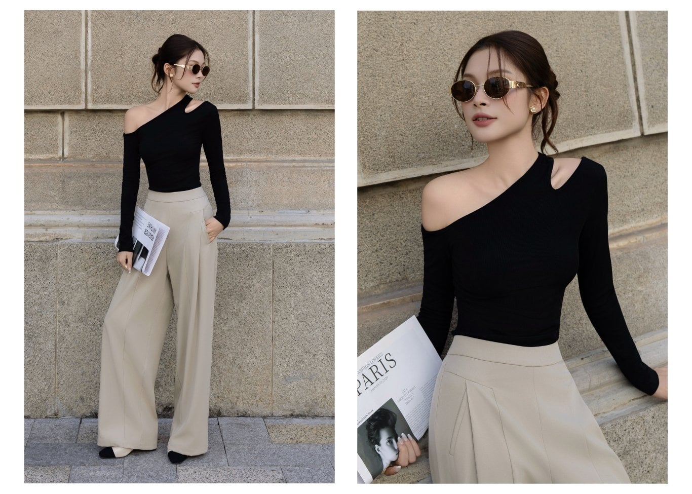 Quần suông công sở chất kaki dài QAA28A - Ảnh lookbook