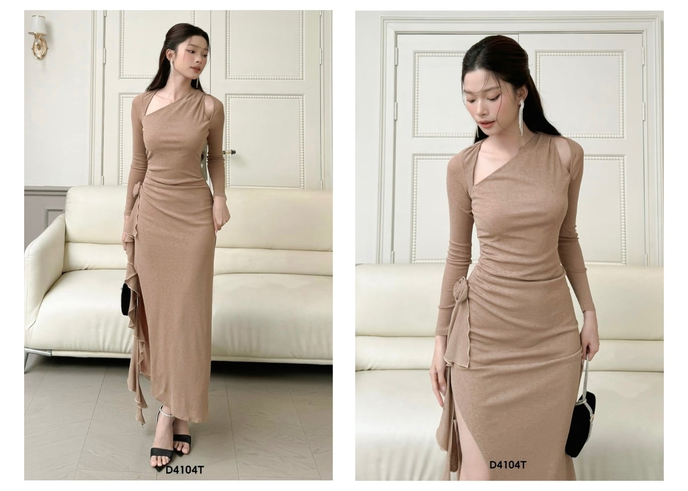 Đầm body dự tiệc xẻ tà D4104T - Ảnh lookbook