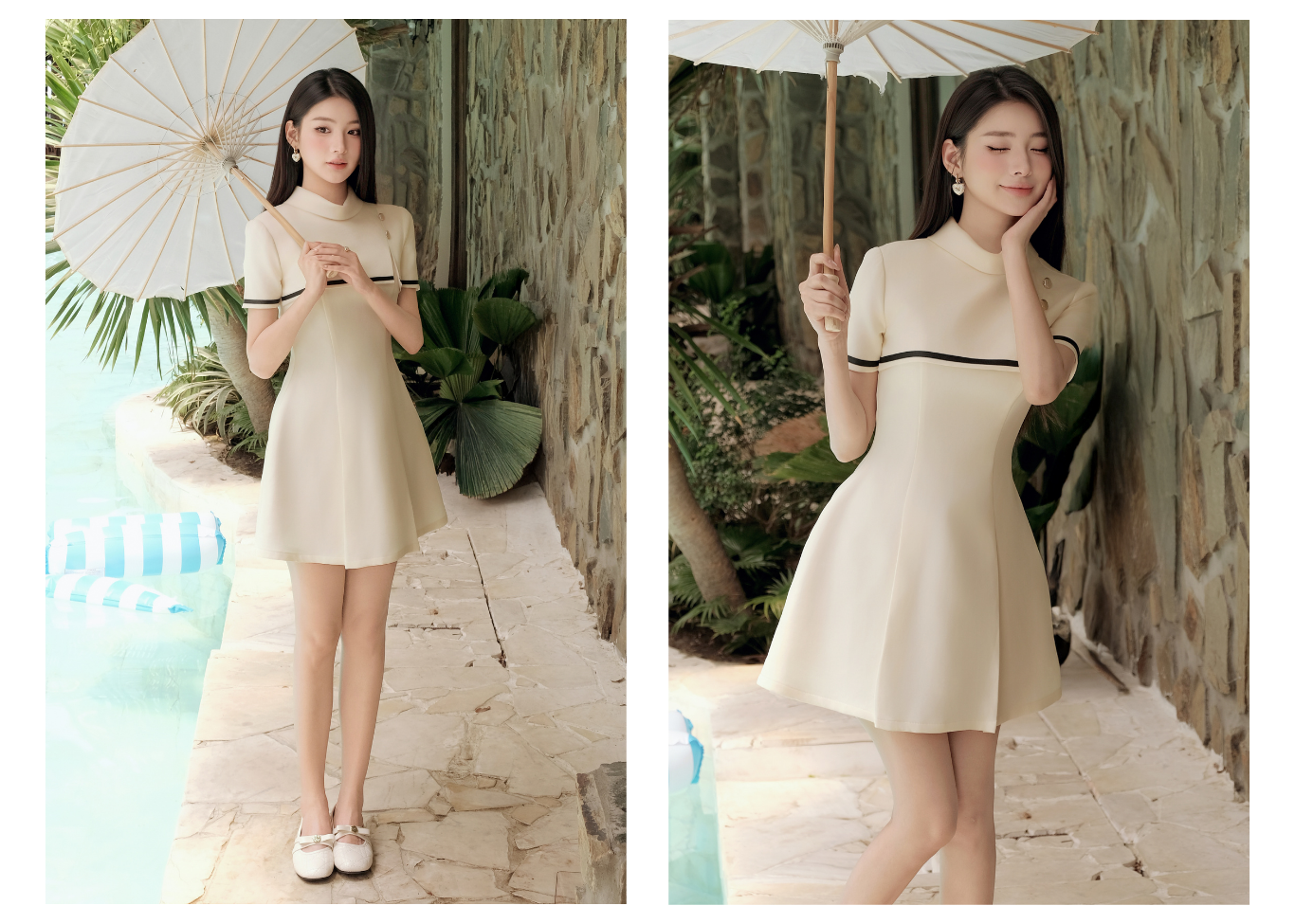 Đầm xòe dạo phố cotton ngắn chữ A DAE77B - Lookbook1
