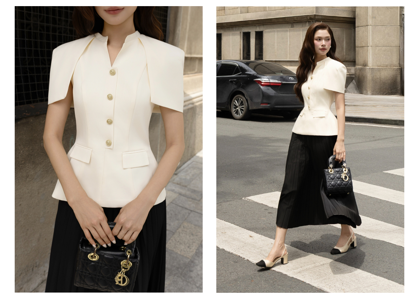 Áo kiểu công sở cotton cổ trụ - AAH24A