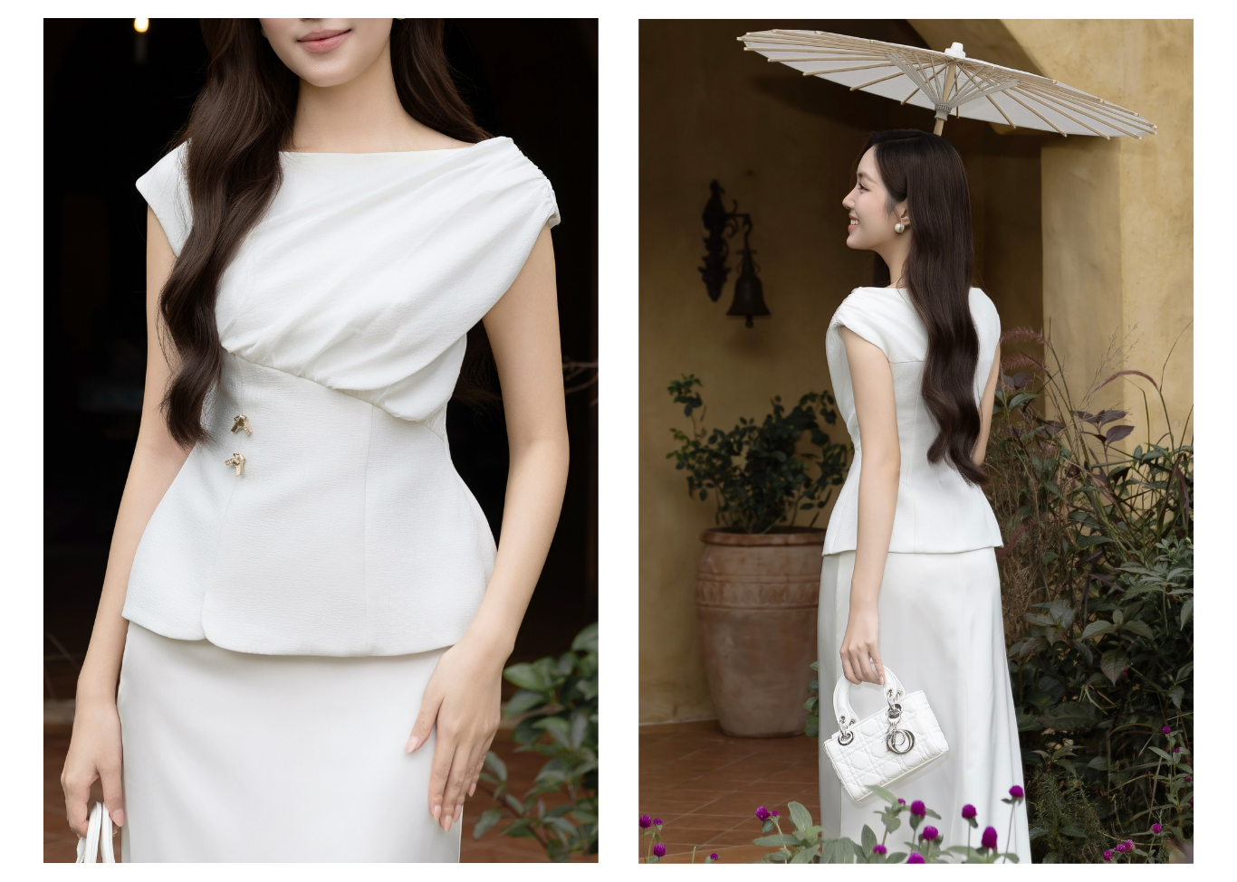 Áo Kiểu Tiệc Cotton Cổ Thuyền - AAG07B
