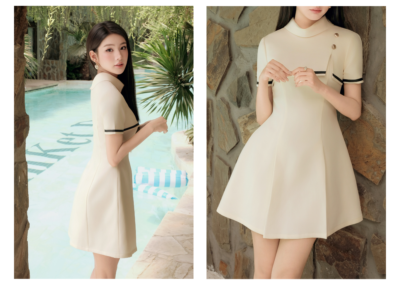 Đầm xòe dạo phố cotton ngắn chữ A DAE77B - Lookbook2