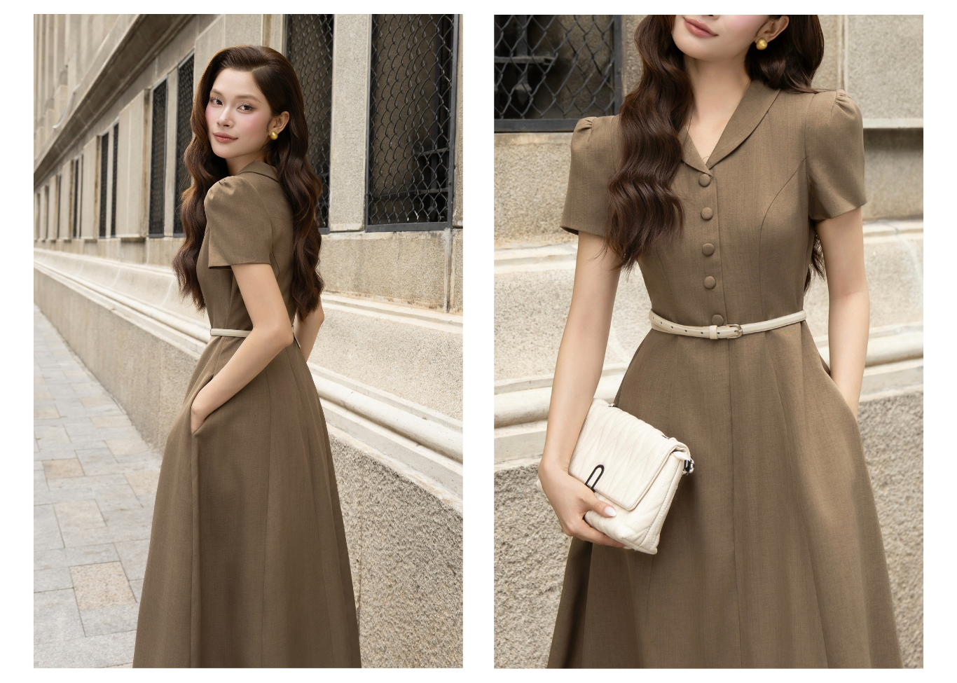 Đầm Xòe Tiệc Cotton Dài - DAH21A