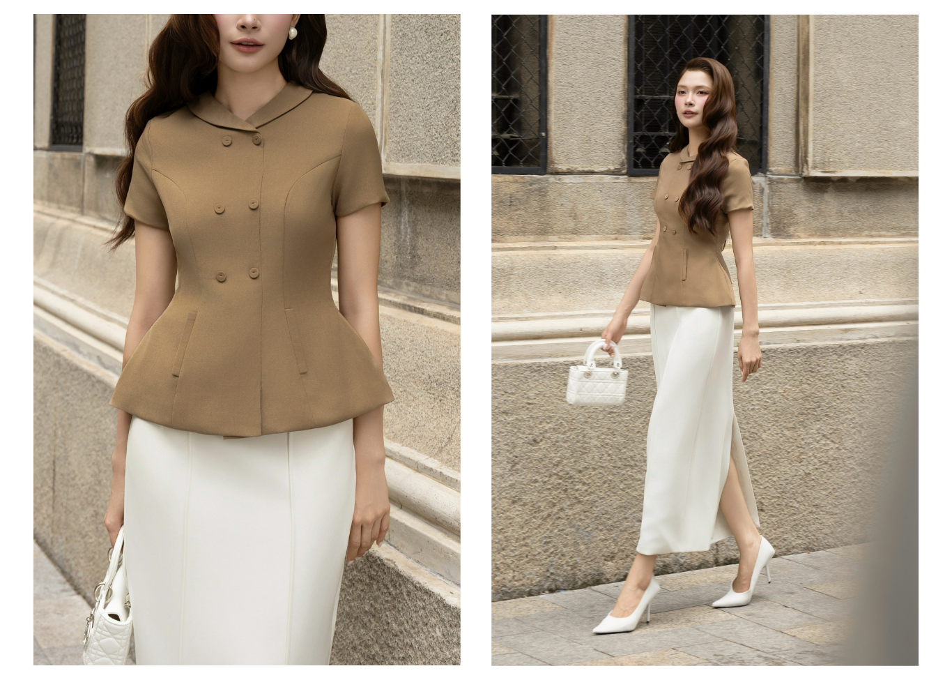 Áo Kiểu Công Sở Cotton Cổ V Nhỏ - AAH25T