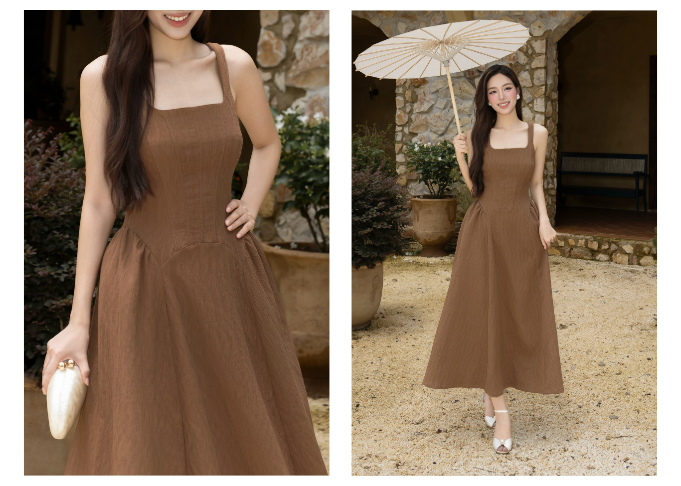 Đầm 2 Dây Tiệc Cotton Dài - DAG01A