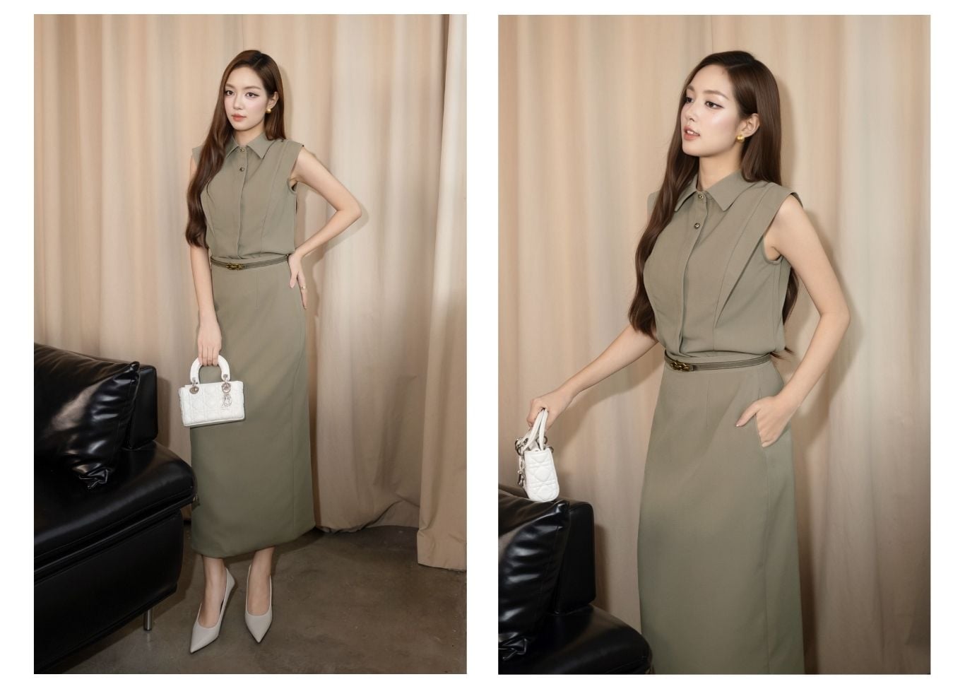 Chân Váy Suông Công Sở Cotton Dài - VAK28T