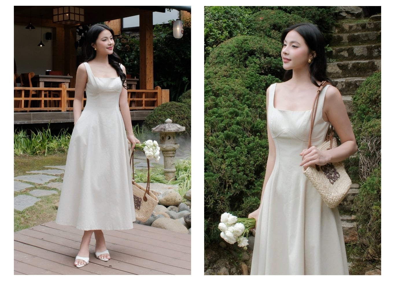 Đầm 2 dây dạo phố cotton dài xòe DAD46B
