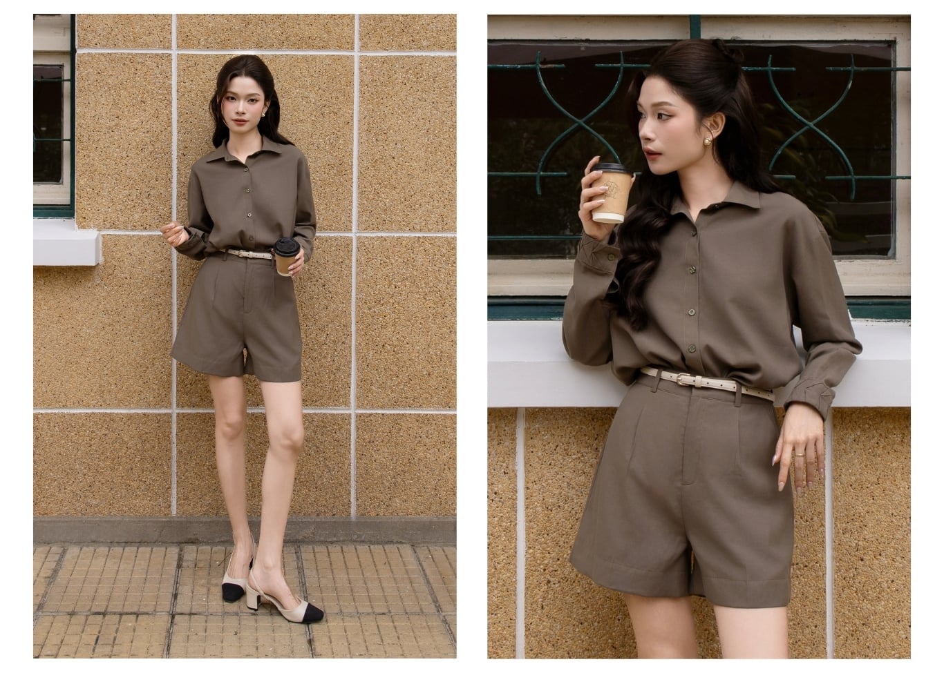 Quần dạo phố linen ngắn ống suông QAD42H