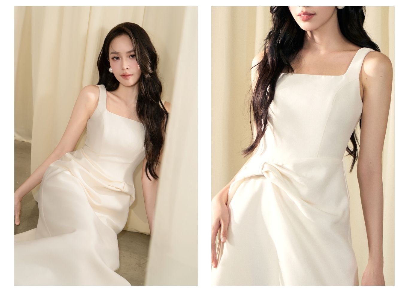 Đầm Xòe Tiệc Tafta Dài Cổ Vuông - DAK01A