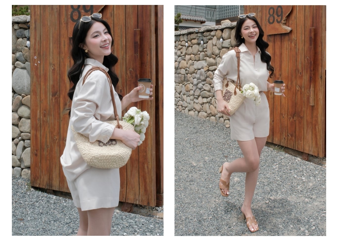Quần dạo phố linen ngắn ống suông QAD42H