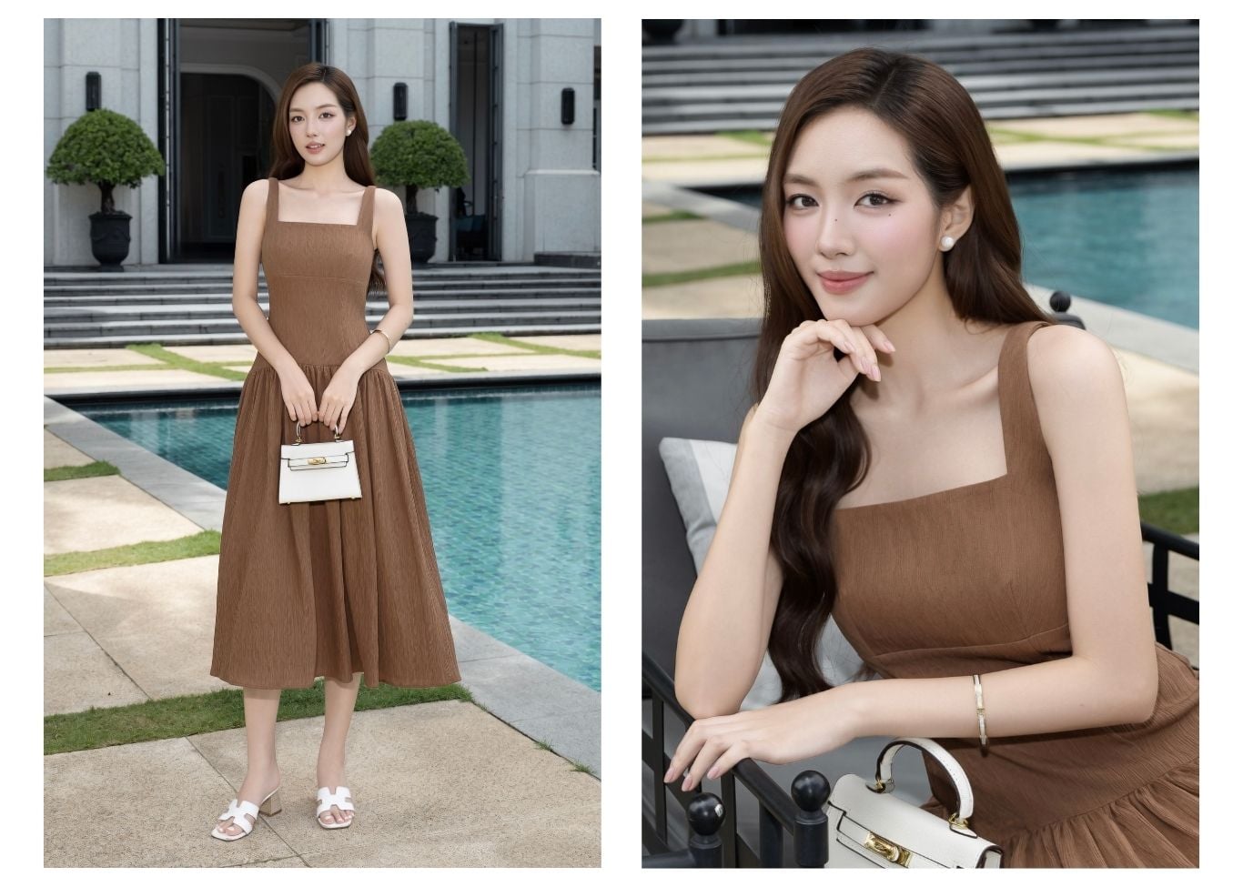Đầm Xòe Dạo Phố Cotton Dài Xòe - DAI43A