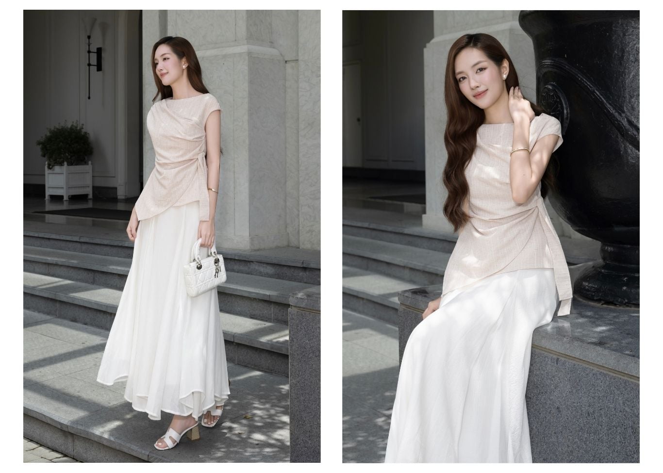 Áo Kiểu Dạo Phố Linen Tay Con - AAI44A